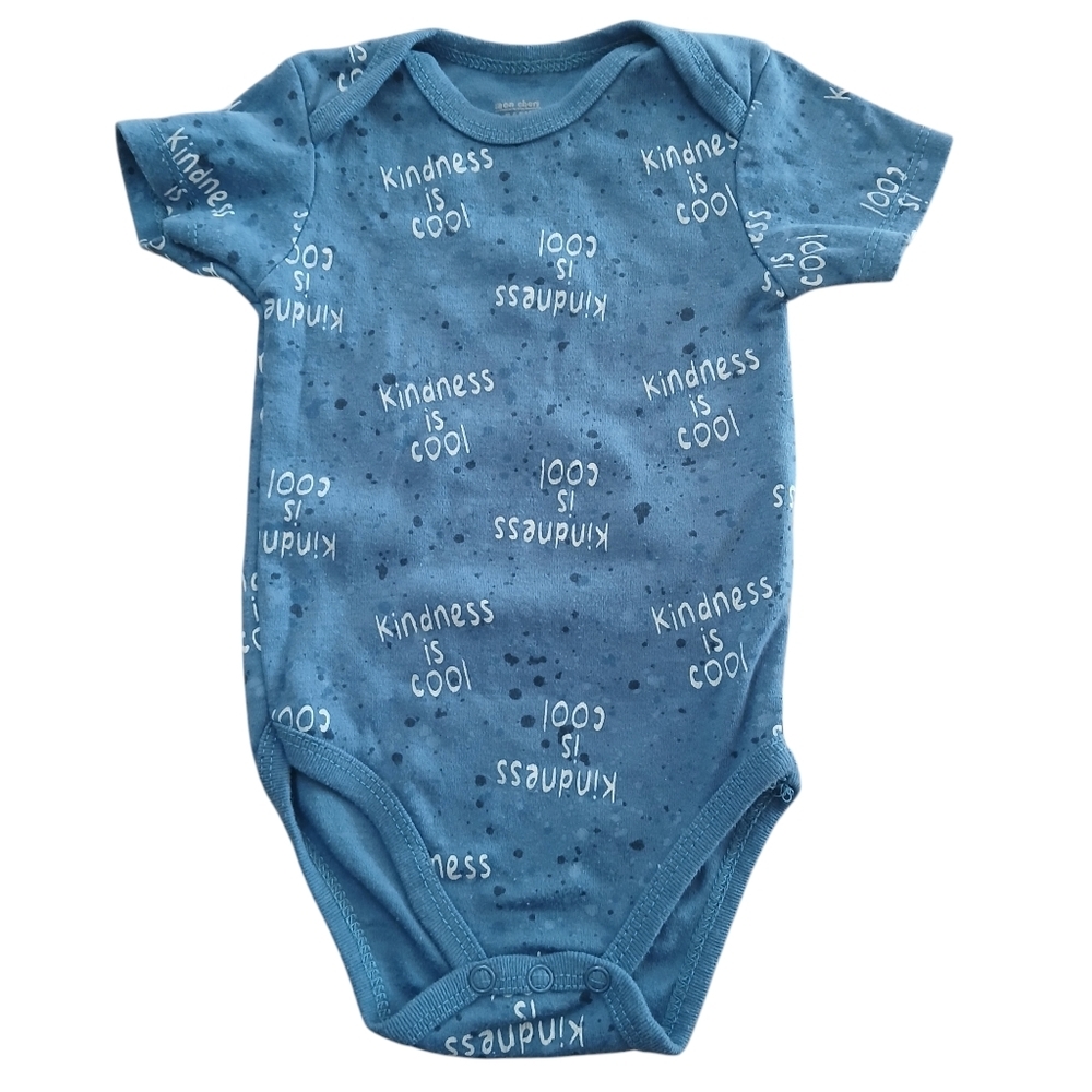 #0341 Mor Cheri Baby Blue "Kindness Is Cool" Onesie Size 6-9M